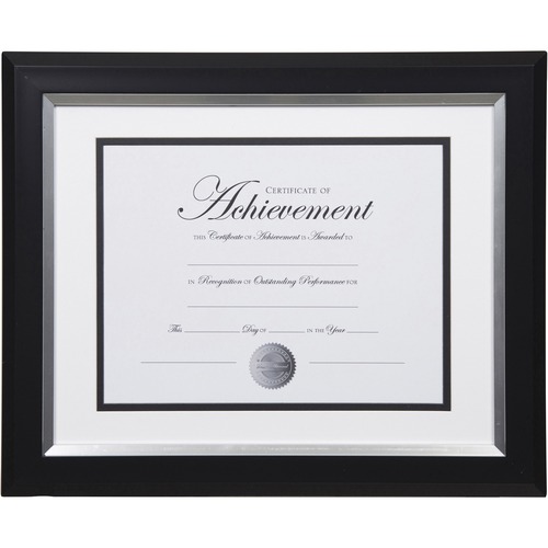Dax 2-tone Silver Document Frame - 16.80" x 14.90" x 1" Frame Size - Holds 11" x 14" Insert - Rectangle - Vertical, Horizontal - 1 Each - Bronze - Sil