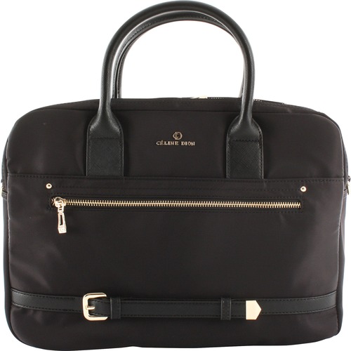 Celine Dion Carrying Case (Briefcase) Travel Essential - Black, Gold - Nylon - Shoulder Strap, Belt - 10" Height x 3" Width x 14" Depth