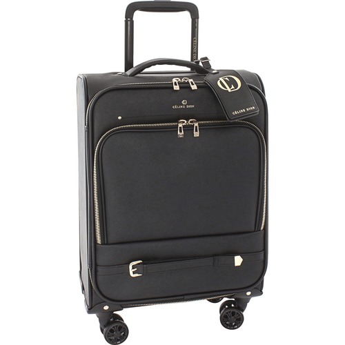 Celine Dion Travel/Luggage Case (Carry On) Travel Essential - Gold, Black - Handle, Belt - 14" Height x 9" Width x 20" Depth