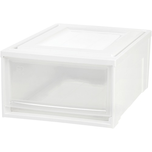 IRIS Stackable Storage Box Drawer - External Dimensions: 19.6" Length x 15.8" Width x 9" Height - 15 lb - 7.72 gal - Stackable - Plastic - Clear, Whit