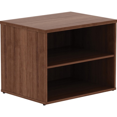 Lorell Relevance Series Storage Cabinet Credenza w/No Doors - 29.5" x 22"23.1" - Finish: Walnut Laminate
