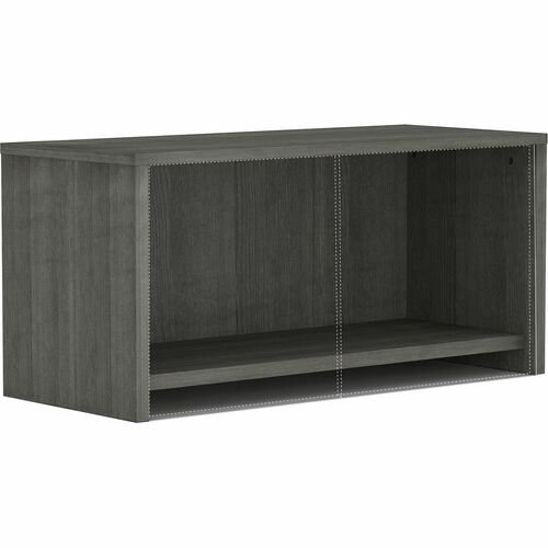 Lorell Weathered Charcoal Wall Mount Hutch - 36" x 15" x 17"Hutch, 1" Side Panel, 0.6" Back Panel, 1" Bottom Panel, 0.7" Top - Band Edge - Material: Polyvinyl Chloride (PVC) Edge - Finish: Weathered Charcoal - Contemporary - Laminate - LLR16241