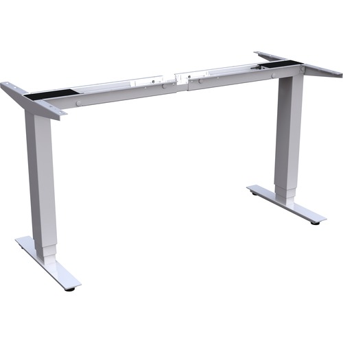 Lorell Quadro Workstation Sit-to-Stand 3-tier Base - Silver Base - 24" to 50" Adjustment - 50" Height - 1 Each