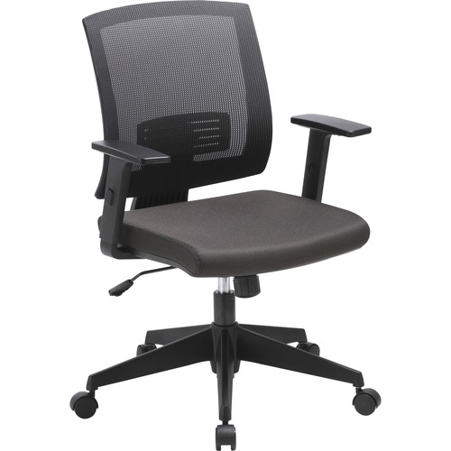 SOHO Mid-back Task Chair - Black Fabric Seat - Black Back - Mid Back - 5-star Base - Armrest - 1 Each = LLR41842