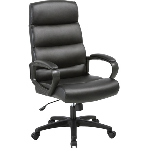 SOHO SOHO High-back Executive Chair - Black Bonded Leather Seat - Black Bonded Leather Back - High Back - 5-star Base - 1 Each