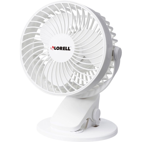 Lorell USB Personal Fan - 127 mm Diameter - 2 Speed - Breeze Mode, Quiet, Adjustable Tilt Head - 7.7" Height x 5.8" Width - White