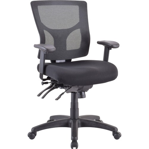 Lorell Conjure Executive Mid-back Mesh Back Chair - Black Seat - Black Back - Mid Back - 5-star Base - 1 Each = LLR62001