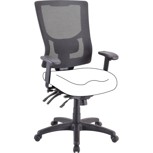 Lorell Conjure Executive High-back Mesh Back Chair Frame - Black - Bonded Leather - 1 Each = LLR62002