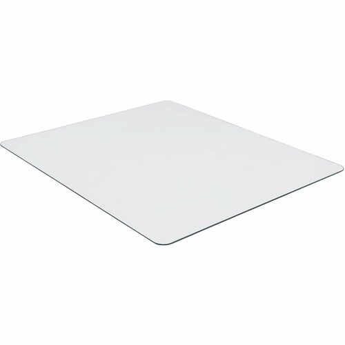 Lorell Tempered Glass Chairmat - Floor - 50" Length x 44" Width x 0.250" Thickness - Rectangular - Tempered Glass - Clear - 1Each
