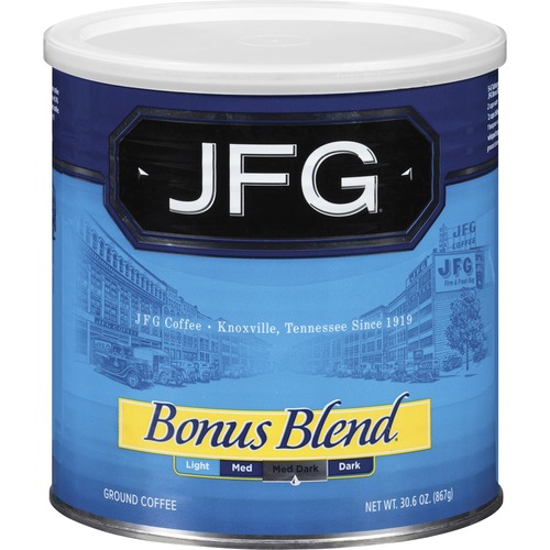 JFG Bonus Blend Coffee - Compatible with French Press - Medium/Dark - 30.6 oz Per Canister - 1 Each