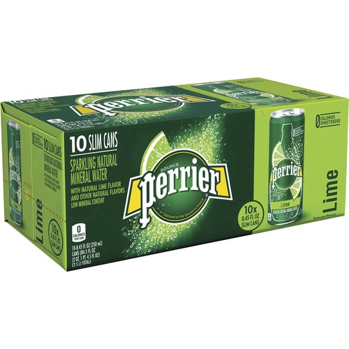 Perrier Slim Can Mineral Water Beverage - 8.45 fl oz (250 mL) - Can - 30 / Carton