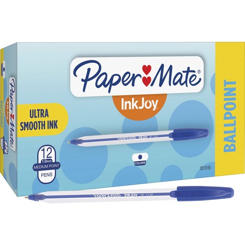 Paper Mate InkJoy 50 Stick Ballpoint Pens - Medium Pen Point - Blue Ink - 1 Dozen