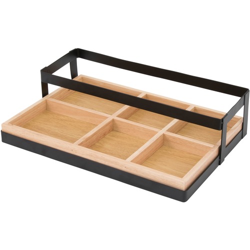 Vertiflex Tabletop Condiment Caddy - 6 Compartment(s) - 3.3" Height x 14" Width9.5" Length - Tabletop - Black, Brown - 1Each