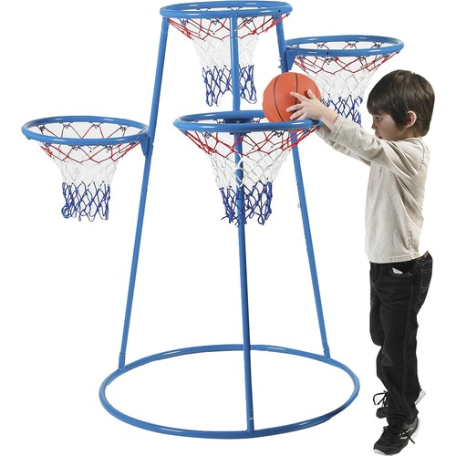 Angeles 4-Hoop Basketball Stand - Blue, Black - Metal - 1 Each - Sports & Fitness Goods - AGL7950