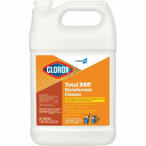 CloroxPro Total 360 Disinfectant Cleaner - 128 fl oz (4 quart) - 1 Each - Disinfectant, Deodorize - Translucent