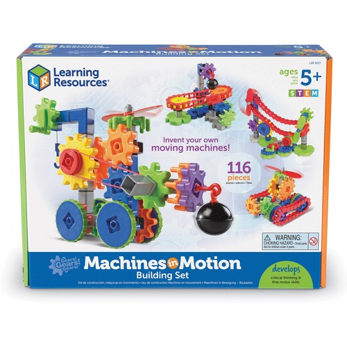 Learning Resources Gears! Gears! Gears! Machines in Motion - Theme/Subject: Learning - Skill Learning: Basic Engineering Principles, Creativity, Building, Interactive Learning, Machines, Vehicle, STEM, Critical Thinking - 4 Year & Up - 112 Pieces - Multi