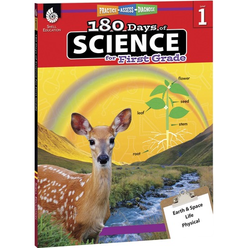 Shell Education 180 Days of Science Resource Book Printed Book - 208 Pages - Book - Grade 1