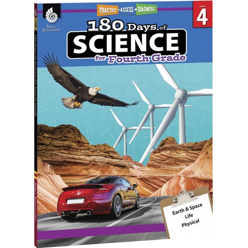 Shell Education 180 Days of Science Resource Book Printed Book - 216 Pages - Book - Grade 4
