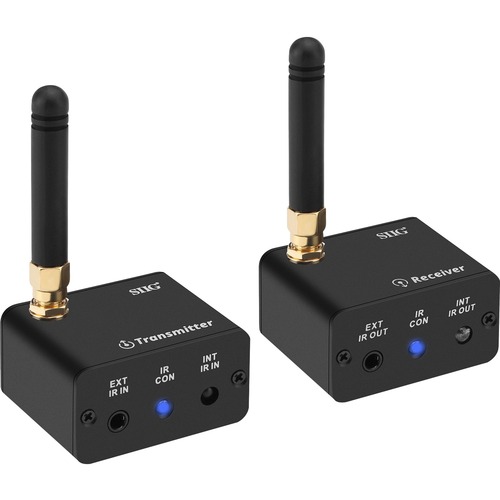 SIIG Wireless IR Signal Extender Kit - For A/V Equipment - Extend the IR signal up to 656ft (200m) - TX to RX - IR over Wireless Signal Extender Kit- Pairing Button- IR Sensor- 2x USB Power Cable - 3.5mm IR jack- Aluminum Housing -Portable Housing Design 