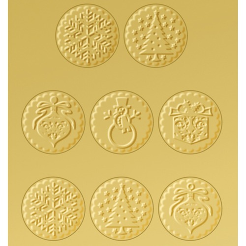 St. JamesÂ® Holiday Certificate Seal - 1" (25.40 mm) Diameter - Gold - 40 / Pack - Seals - FST88065