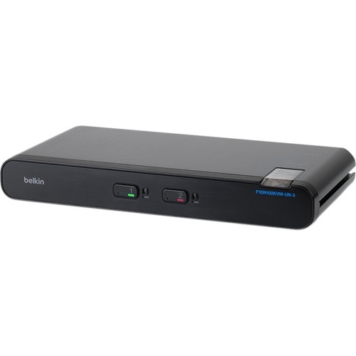 Belkin Universal Secure KVM Switch, 2 Port, Single Head - 2 Computer(s) - 1 Local User(s) - 3840 x 2160 - 7 x USB - Desktop, Under Table, Rack-mountable - TAA Compliant