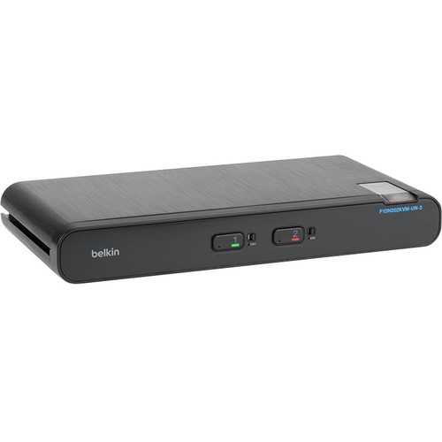 Belkin Dual-Head, 2-port KVM, with Audio & CAC port - 2 Computer(s) - 1 Local User(s) - 3840 x 2160 - 7 x USB - Desktop, Under Table - TAA Compliant