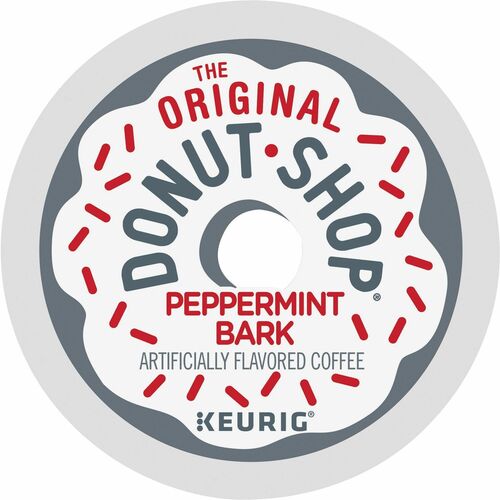 The Original Donut Shop® K-Cup Peppermint Bark Coffee - Compatible with K-Cup Brewer - Light - 24 / Box