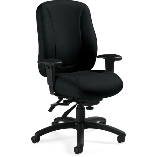 Global Multi-tilt High-back Chair - High Back - 5-star Base - Armrest - 1 Each = GLBMVL2756BF