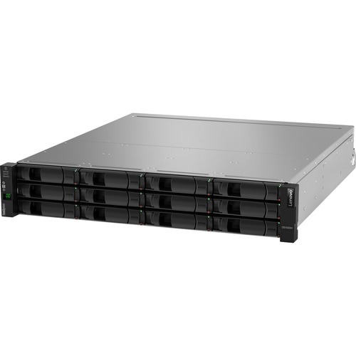 Lenovo ThinkSystem DE4000H Hybrid Storage Array - 12 x HDD Supported - 12 x SSD Supported - 2 x 12Gb/s SAS Controller - RAID Supported 0, 1, 3, 5, 6, 10 - 12 x Total Bays - 12 x 3.5" Bay - Gigabit Ethernet - 2 USB Port(s) - FCP, SSH, SMI-S, SNMP, SSL, LDA