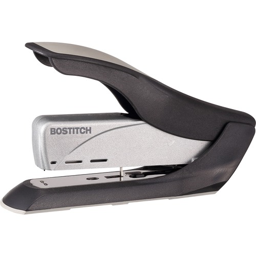 Bostitch Spring-Powered 65 Premium Heavy-Duty Stapler - Staples Upto 65 Sheet - Holds Upto 500 Staple - Staple Size: 0.31" , 0.38" - 3.25" Throat Depth - Black, Gray - Plastic, Die-cast Metal, Metal - 1 Each