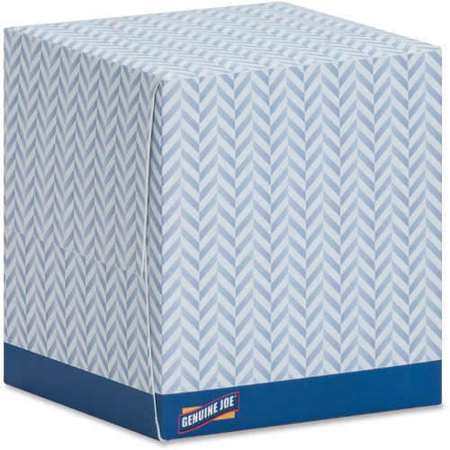 Genuine Joe Cube Box Facial Tissue - 2 Ply - Interfolded - White - 85 Box - 1728 / Pallet