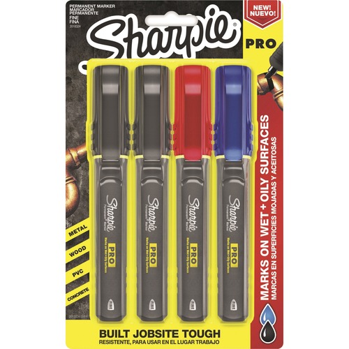 Sharpie PRO Fine Tip Permanent Markers - Fine Marker Point - 4 / Pack - Permanent Markers - SAN2018324
