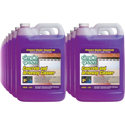 Simple Green Concrete/Driveway Cleaner Concentrate - For Multi Surface - Concentrate - 128 fl oz (4 quart) - 144 / Pallet - Phosphate-free, Non-corrosive, Bleach-free - Purple