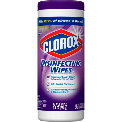 Clorox Surface Cleaner - Wipe - Lavender Scent - 35 / Tub - 1 Each