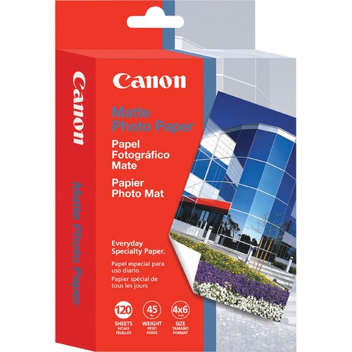 Canon MP-101 Inkjet Photo Paper - Bright White - 4" x 6" - 170 g/m² Grammage - Matte - 1 Each