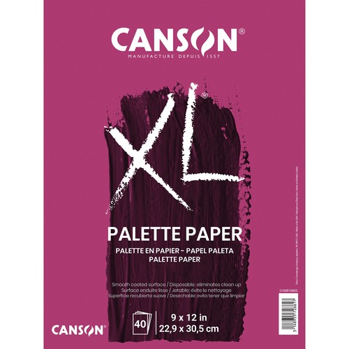 Canson Foundation Disposable Palette - 40 Sheets - 80 Pages - Twin Wirebound - 9" x 12" - White Paper - Easy Tear, Rigid, Smooth Surface, Acid-free - 1 Each