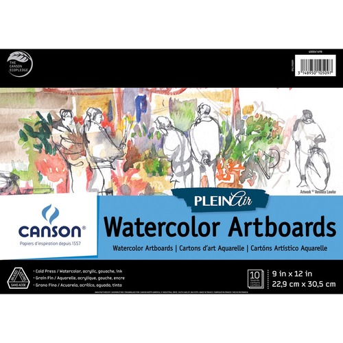 Canson Plein Air Montval Watercolour Art Board Pad - 10 Sheets