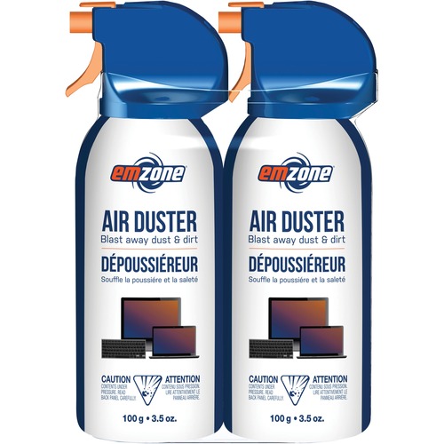 Emzone Mini Air Duster 100 g 2-pack - For Computer, Electronic Equipment, Office Equipment, Automotive - 100 g - Ozone-safe, VOC-free, Residue-free, Moisture-free - 1 / Pack - Multi - For Computer, Electronic Equipment, Office Equipment, Automotive - 103. = EMP47036