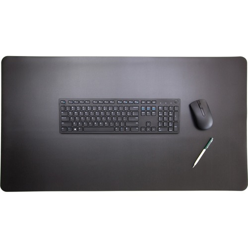 Desktex Black PVC Desk Pad - Rectangle - 20" (508 mm) Width - Polyvinyl Chloride (PVC) - Black