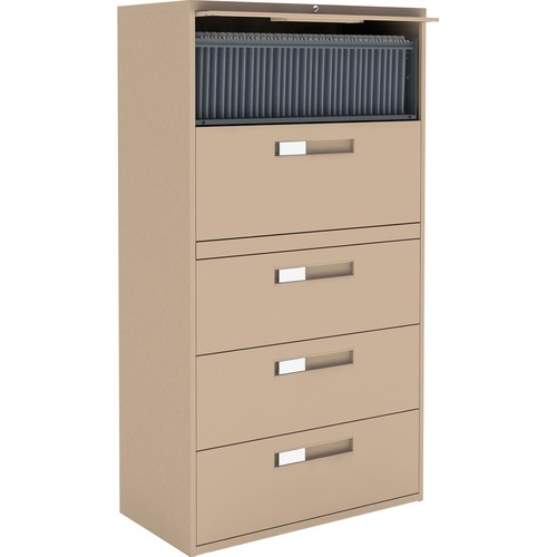 Global 9300 Series Centre Pull Lateral File - 5-Drawer - 18" x 36" x 65.3" - 5 x Drawer(s) for File - Letter, Legal, A4 - Lateral - Hanging Bar, Interlocking, Anti-tip, Pull Handle, Ball-bearing Suspension, Leveling Glide, Lockable, Durable, Reinforced -  = GLB93365F1HNE