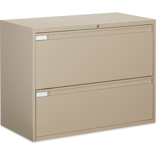 Global 9300 Series Full Pull Lateral File - 2-Drawer - 18" x 36" x 27.1" - 2 x Drawer(s) for File - Letter, Legal, A4 - Lateral - Pull Handle, Durable, Hanging Bar, Interlocking, Anti-tip, Leveling Glide, Lockable, Ball-bearing Suspension, Welded - Nevada = GLB9336P2F1HN