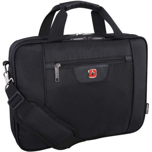 Swissgear SWA5117 Carrying Case (Briefcase) for 15.6" Notebook - Black - Anti-slip - 600D Polyester - Handle, Shoulder Strap, Trolley Strap - 11.50" (292.10 mm) Height x 15.50" (393.70 mm) Width x 3" (76.20 mm) Depth - 1 Pack