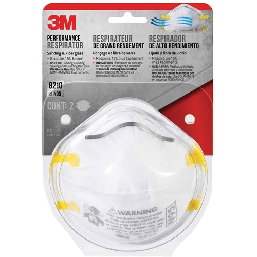 3M Paint Sanding Respirator - Recommended for: Deck, Woodworking, Sanding - Disposable, Comfortable, Lightweight, Filter, Breathable - Odor, Particulate, Dust, Respiratory Protection - 2 / Pack