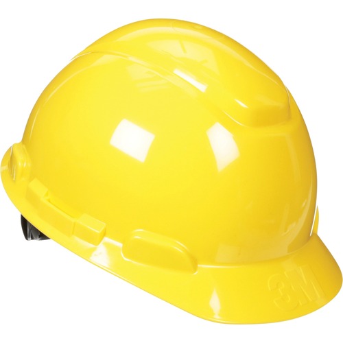 3M Non-vented Hard Hat - Ratchet, Non-vented, Comfortable, Low Profile, Lightweight, Cushioned, Adjustable Height, Breathable - Overhead Falling Objects Protection - Foam Pad - Yellow - 1 Each