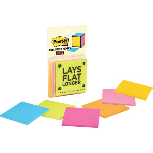 Post-it® Super Sticky Full Adhesive Notes - 3" x 3 ...