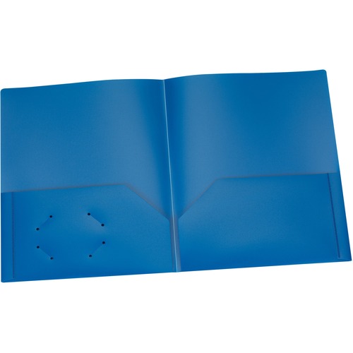 Oxford Letter Pocket Folder - 8 1/2" x 11" - 100 Sheet Capacity - 2 Internal Pocket(s) - Blue - 1 Each