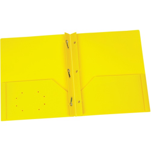 Oxford Letter Pocket Folder - 8 1/2" x 11" - 135 Sheet Capacity - 3 x Prong Fastener(s) - 2 Internal Pocket(s) - Yellow 