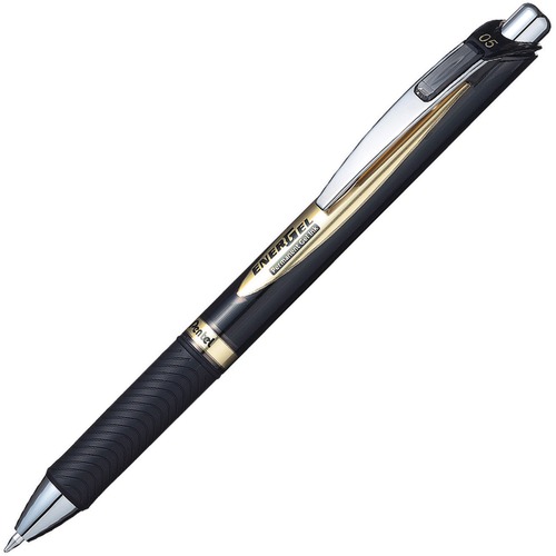 EnerGel RTX Gel Pen - 0.5 mm Pen Point Size - Refillable - Retractable - Black Liquid Gel Ink Ink - Metal Barrel - Plastic Tip - 1 Each - Gel Ink Pens - PENBLP75A