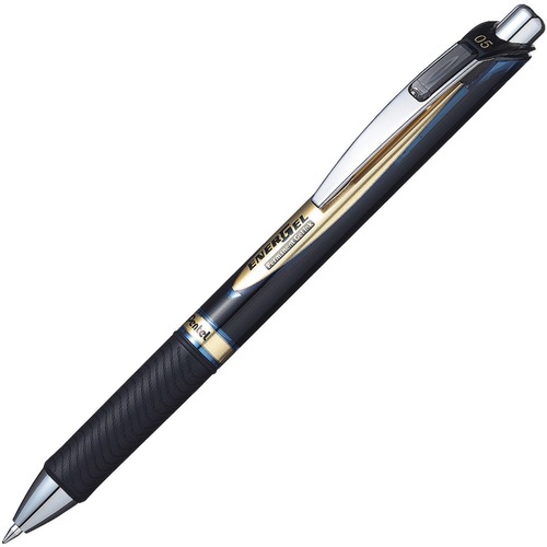 EnerGel RTX Gel Pen - 0.5 mm Pen Point Size - Refillable - Retractable - Blue Liquid Gel Ink Ink - Metal Barrel - Plastic Tip - 1 Each - Gel Ink Pens - PENBLP75C