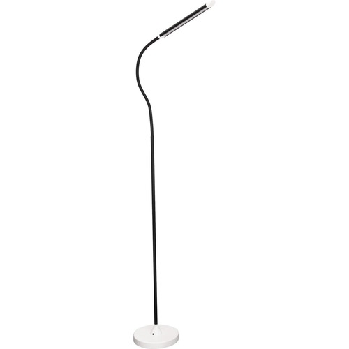 Royal Sovereign Contemporary LED Floor Lamp - 57.10" (1450.34 mm) Height - LED Bulb - 500 Lumens - Floor-mountable - Black, Silver - for Work Area, Home, Office, School